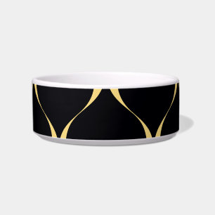 Gold, simple, modern, luxurious wavy graphic bowl