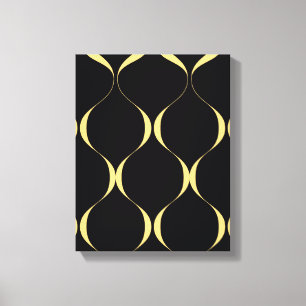 Gold, simple, modern, luxurious wavy graphic canvas print