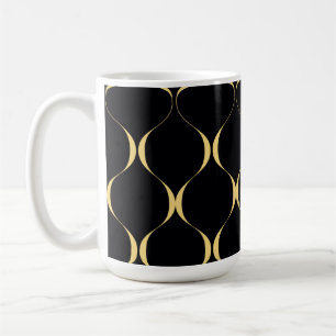Gold, simple, modern, luxurious wavy graphic coffee mug