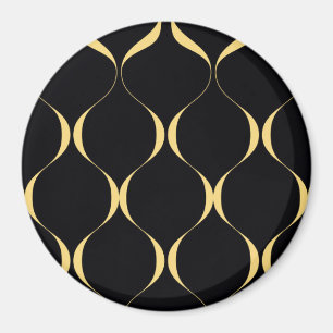 Gold, simple, modern, luxurious wavy graphic magnet