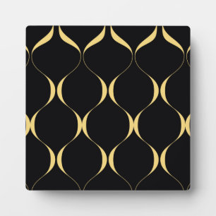 Gold, simple, modern, luxurious wavy graphic plaque