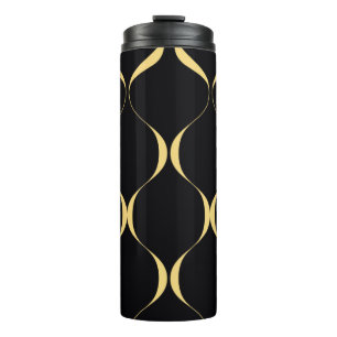 Gold, simple, modern, luxurious wavy graphic thermal tumbler