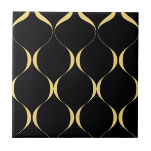 Gold, simple, modern, luxurious wavy graphic tile