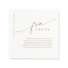 Gold Simple Modern Script Fun Facts Wedding