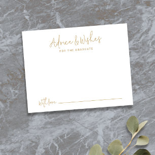 Gold Simple Modern Script Graduate advice & wishes Card