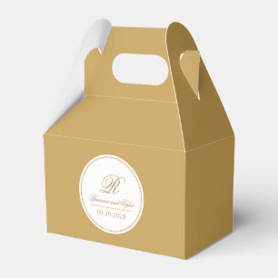 Gold Simply Elegant Classic Wedding Monogram Favor Box