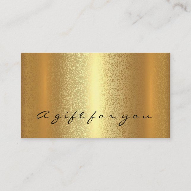 Gold Simply Gift Certificate Makeup Beauty VIP LUX (Front)