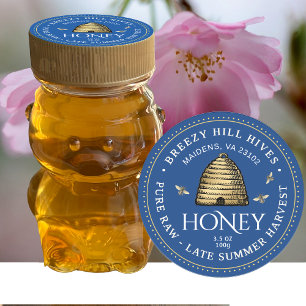 Gold Skep with Honeybees  Classic Round Sticker