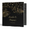 Gold Sketched Flowers on Black Photo Album