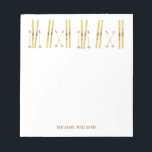 Gold Skis Poles | Vintage Ski Illustration Cream Notepad<br><div class="desc">Modern Alpine ski,  skiing,  skier-themed design with gold skis and gold poles. Simple festive holiday gold ski illustration for ski lovers.</div>