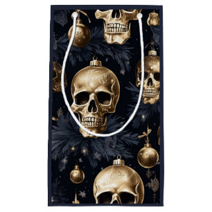 Gold Skull Gift Bag  (Navy)