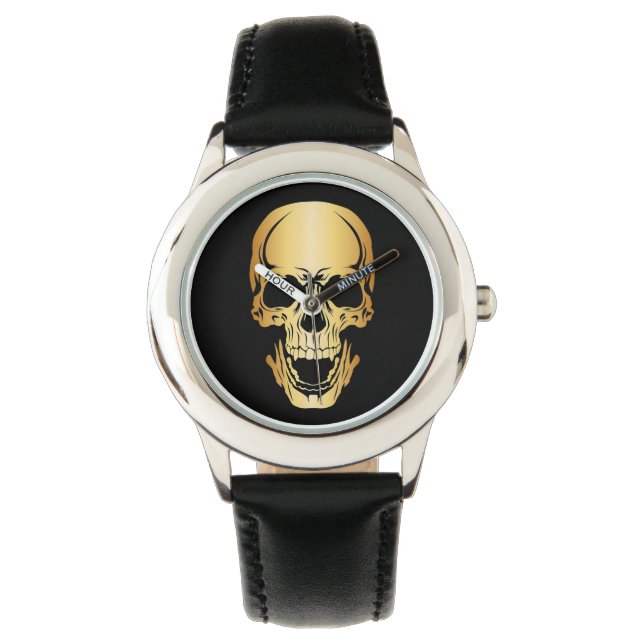 Gold Skull Kid's Wrist Watch (Front)