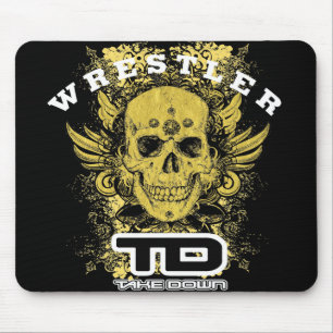 gold skull mouse pad