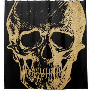 Gold Skull   Shower Curtain