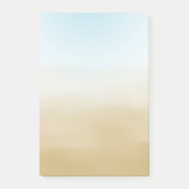 Gold Sky Blue Ombre Watercolor Post-it Notes (Front)