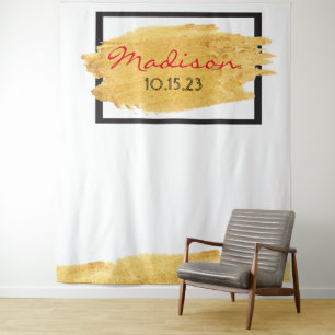 GOLD SMEAR Birthday Photo-Op Backdrop Background Tapestry