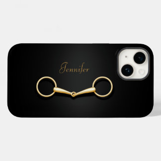 Gold Snaffle Bit Elegant Equestrian Personalized Case-Mate iPhone 14 Case