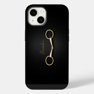 Gold Snaffle Bit Elegant Equestrian Personalized iPhone 14 Case
