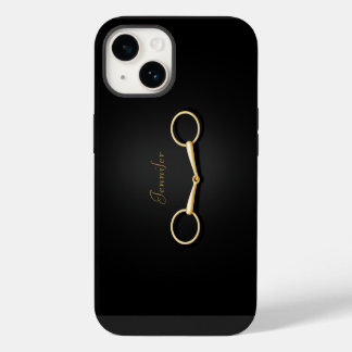 Gold Snaffle Bit Elegant Equestrian Personalized iPhone 14 Case
