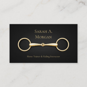 Gold Snaffle Bit Horse Trainer Riding Instructor Business Card