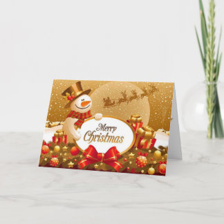 Gold Snow Christmas Greeting Card