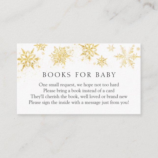 Gold Snowflake Books for Baby insert card (Front)