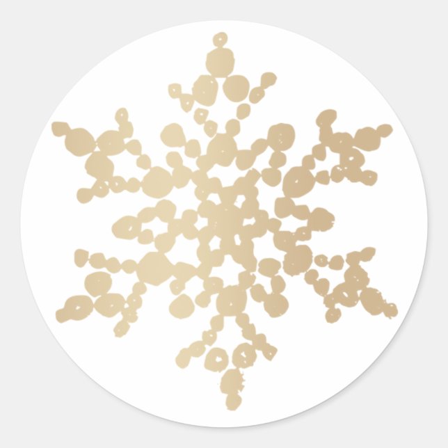 Gold Snowflake Christmas Card Envelope Seal (Front)