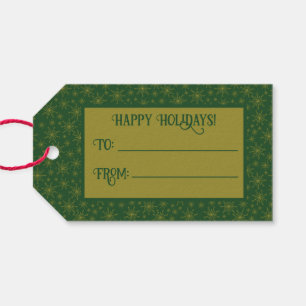 Gold Snowflake Christmas Gift Tags