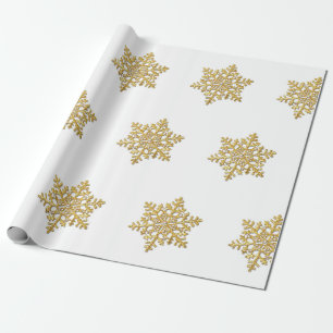 gold snowflake design wrapping paper golden snow