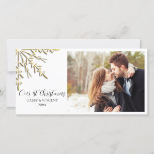 Gold Snowflake First Christmas Together Holiday Card