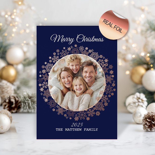 Gold Snowflake Frame Holiday  Card (Creator Uploaded)