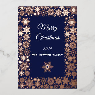 Gold Snowflake Frame Holiday  Card