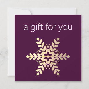  Gold Snowflake Holiday Gift Certificate