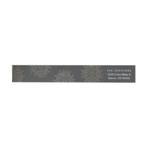 Gold Snowflake Holiday Return Address Labels