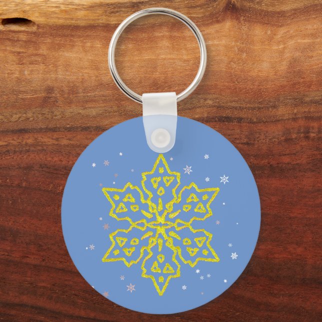 Gold Snowflake Keychain (Back)