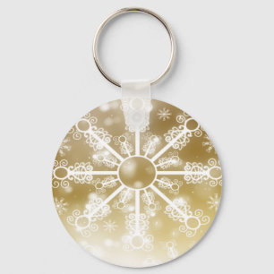 Gold Snowflake Keychain