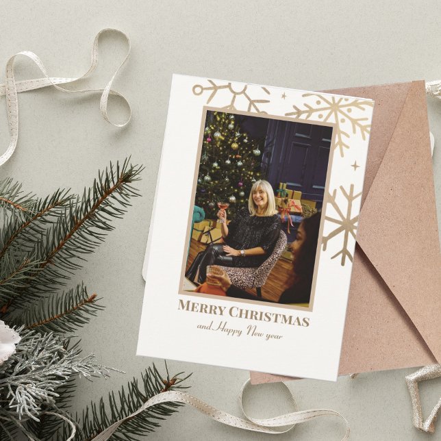 Gold Snowflake Simple Christmas Holiday Card (1)