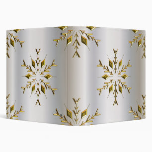 Gold Snowflake Stars on Silver Binder