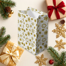 Gold Snowflake White Holiday Elegant