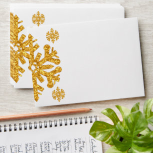 Gold Snowflake Winter Birthday Envelope