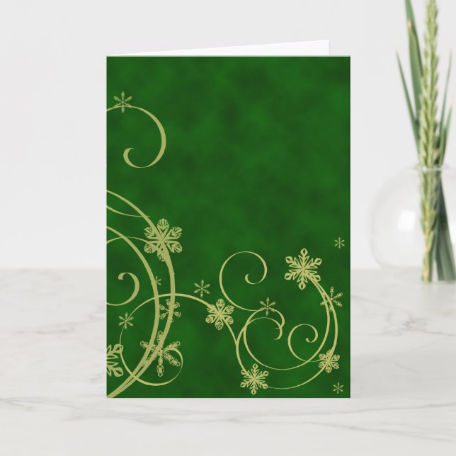 Gold Snowflakes Christmas Card (Front)