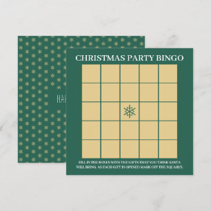 Gold Snowflakes, Christmas Party Bingo Invitation