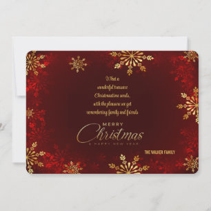 Gold Snowflakes Holiday Greeting Card