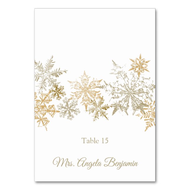 Gold Snowflakes Mariage d'hiver Elégante carte de  (Par défaut)