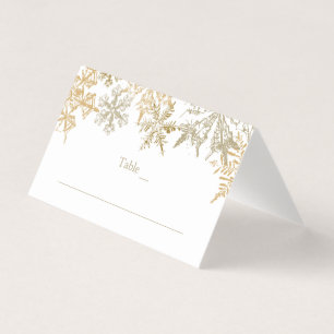 Gold Snowflakes Mariage d'hiver Elégante carte de 