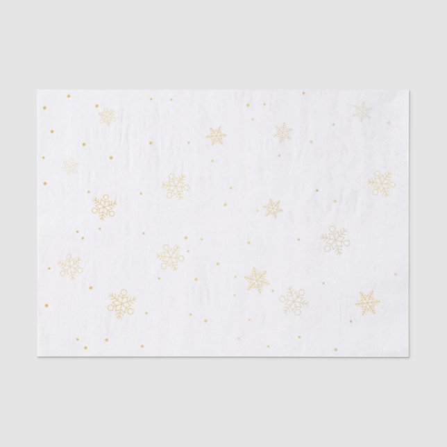 Gold Snowflakes Tissue Paper (Front)