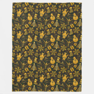 gold snowman blanket