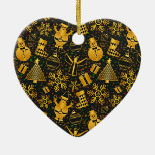 gold snowman christmas ornament