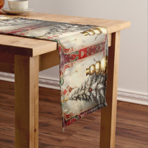 Gold Snowman Christmas Tree Table Runner