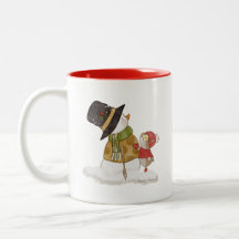 Gold Snowman Mug